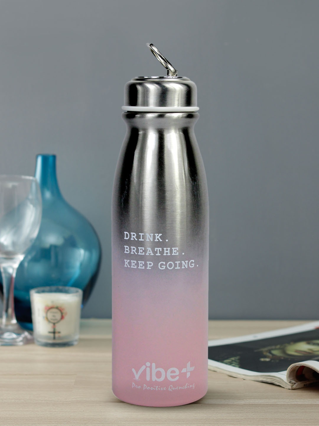 Vibe Plus Unisex Pink & Gun-Metal Toned Double Wall Stainless Steel Water Bottle 440ml
Vibe Plus Unisex Pink & Gun-Metal Toned Double Wall Stainless Steel Water Bottle 440ml
