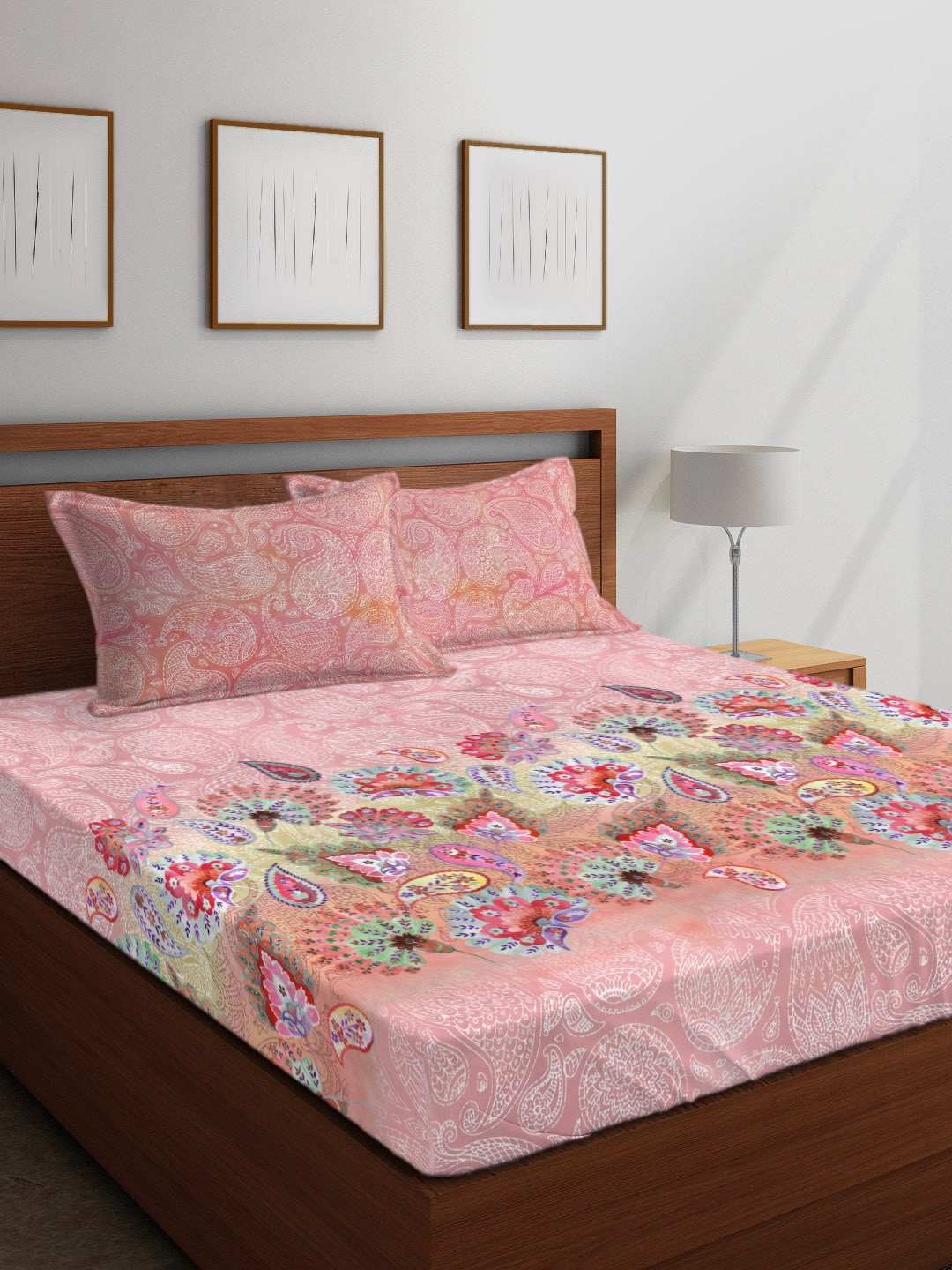Boutique Living India Pink Floral 300 TC Cotton 1 King Bedsheet with 2 Pillow Covers
Boutique Living India Pink Floral 300 TC Cotton 1 King Bedsheet with 2 Pillow Covers