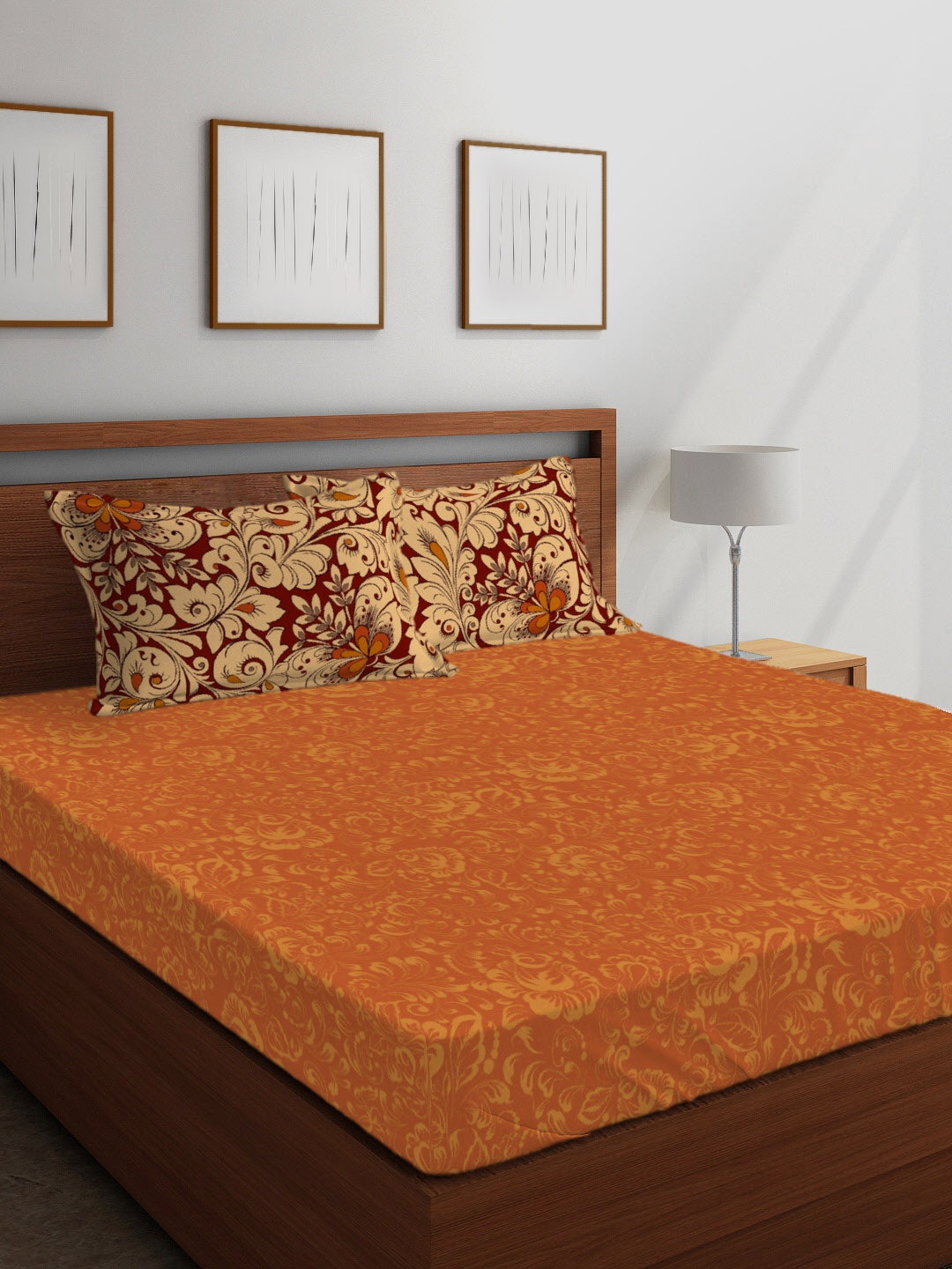 Boutique Living India Orange & Yellow Ethnic Motifs 210 TC Cotton 1 King Bedsheet with 2 Pillow Covers
Boutique Living India Orange & Yellow Ethnic Motifs 210 TC Cotton 1 King Bedsheet with 2 Pillow Covers