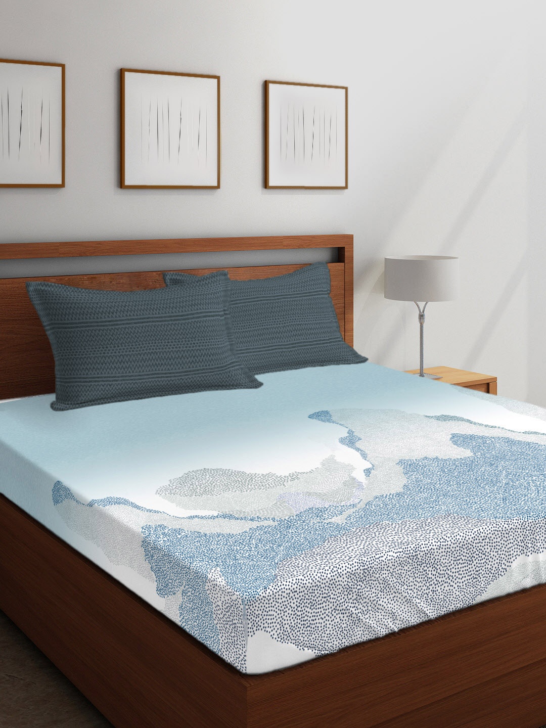 Boutique Living India Blue & Grey Abstract 300 TC Cotton 1 King Bedsheet with 2 Pillow Covers
Boutique Living India Blue & Grey Abstract 300 TC Cotton 1 King Bedsheet with 2 Pillow Covers