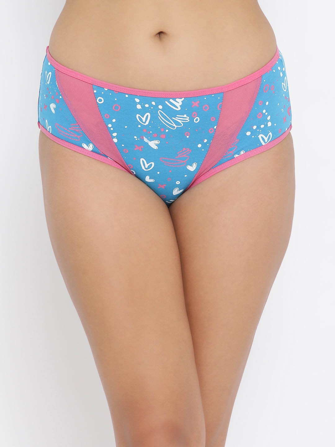 Clovia Women Blue & Pink Printed Mid-Rise Hipster Briefs With Mesh Panels PN2670S03S
Clovia Women Blue & Pink Printed Mid-Rise Hipster Briefs With Mesh Panels PN2670S03S