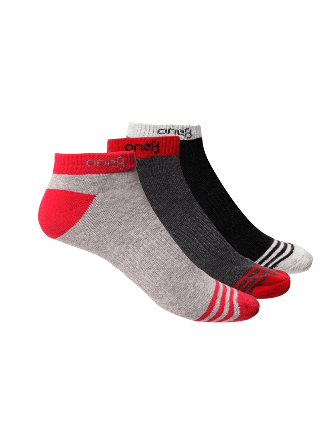 one8 by Virat Kohli Men's Set of 3 EDGE Series Low Show Ankle-Length Socks, Grey melange
one8 by Virat Kohli Men's Set of 3 EDGE Series Low Show Ankle-Length Socks, Grey melange