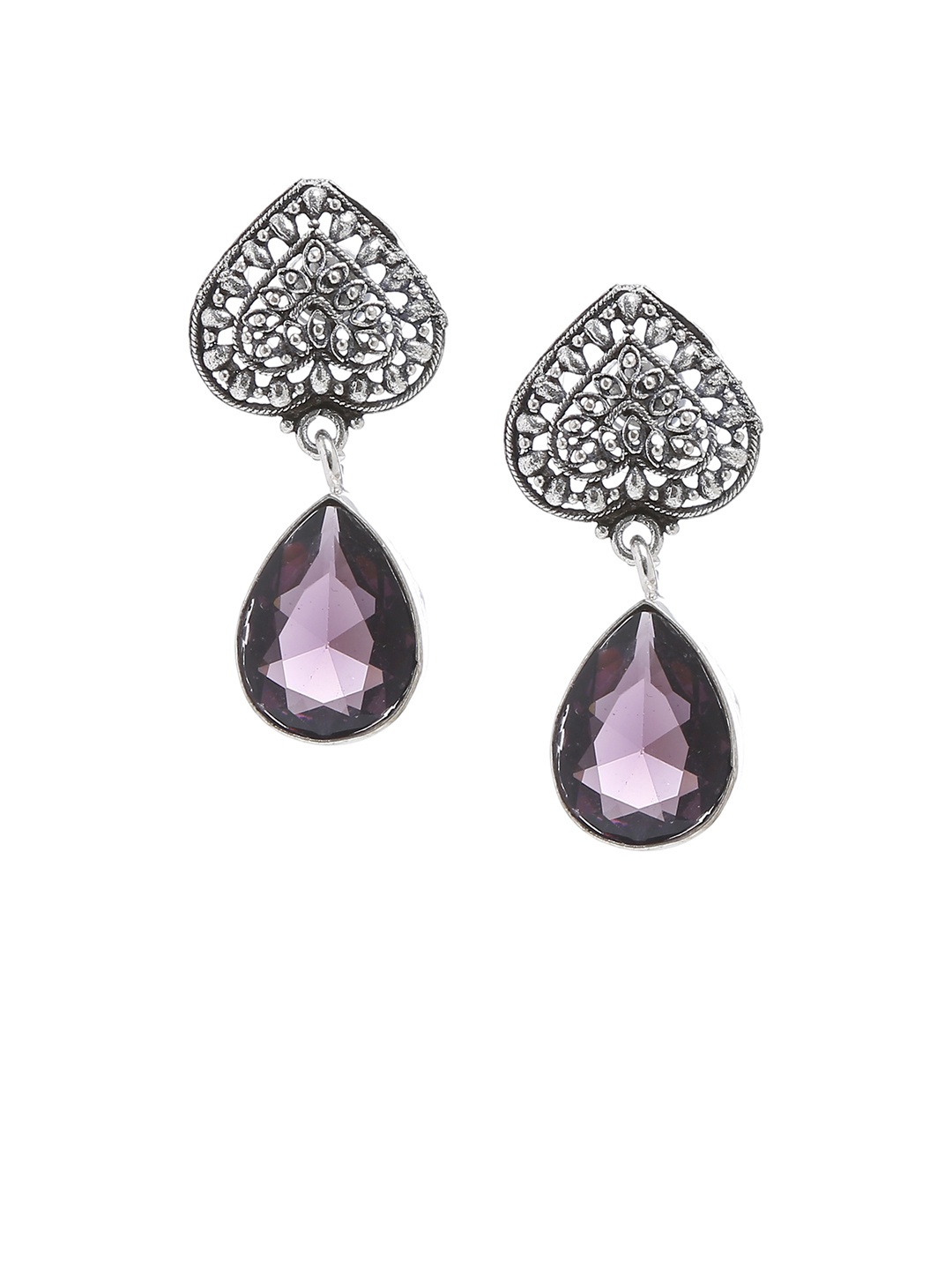 Bamboo Tree Jewels Purple & Silver-Toned Handcrafted Teardrop Shaped Drop Earrings
Bamboo Tree Jewels Purple & Silver-Toned Handcrafted Teardrop Shaped Drop Earrings