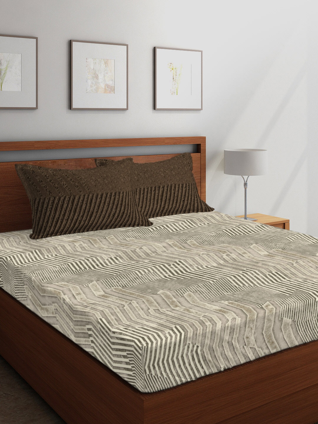 Boutique Living India Brown & Olive Green Striped 300 TC Cotton 1 King Bedsheet with 2 Pillow Covers
Boutique Living India Brown & Olive Green Striped 300 TC Cotton 1 King Bedsheet with 2 Pillow Covers