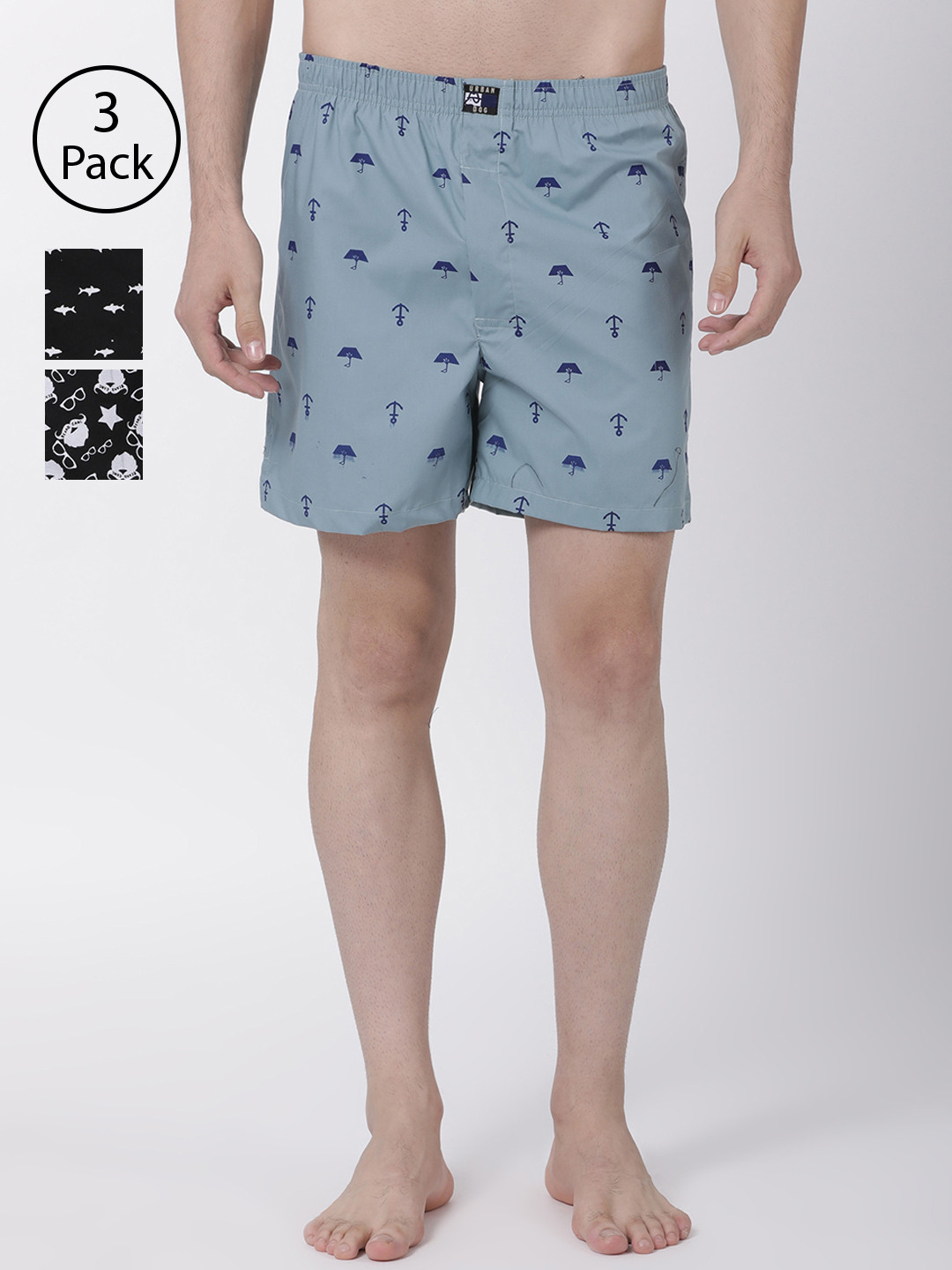 Urban Dog Men Pack of 3 Printed Boxers UDBX144_UDBX148_UDBX153, Black
Urban Dog Men Pack of 3 Printed Boxers UDBX144_UDBX148_UDBX153, Black