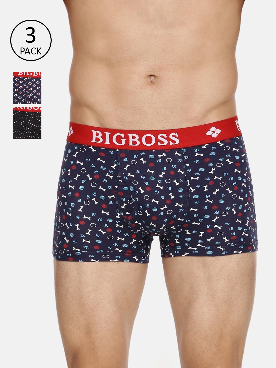 Dollar Bigboss Men Pack Of 3 Assorted Trunks MDTR-17-PO3-MODERNTNK-C2