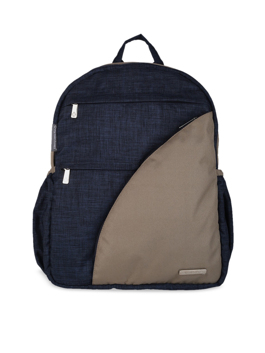 My Milestones Blue & Taupe Colourblocked Diaper Backpack with Changing Mat & Bottle Holder, Navy blue
My Milestones Blue & Taupe Colourblocked Diaper Backpack with Changing Mat & Bottle Holder, Navy blue