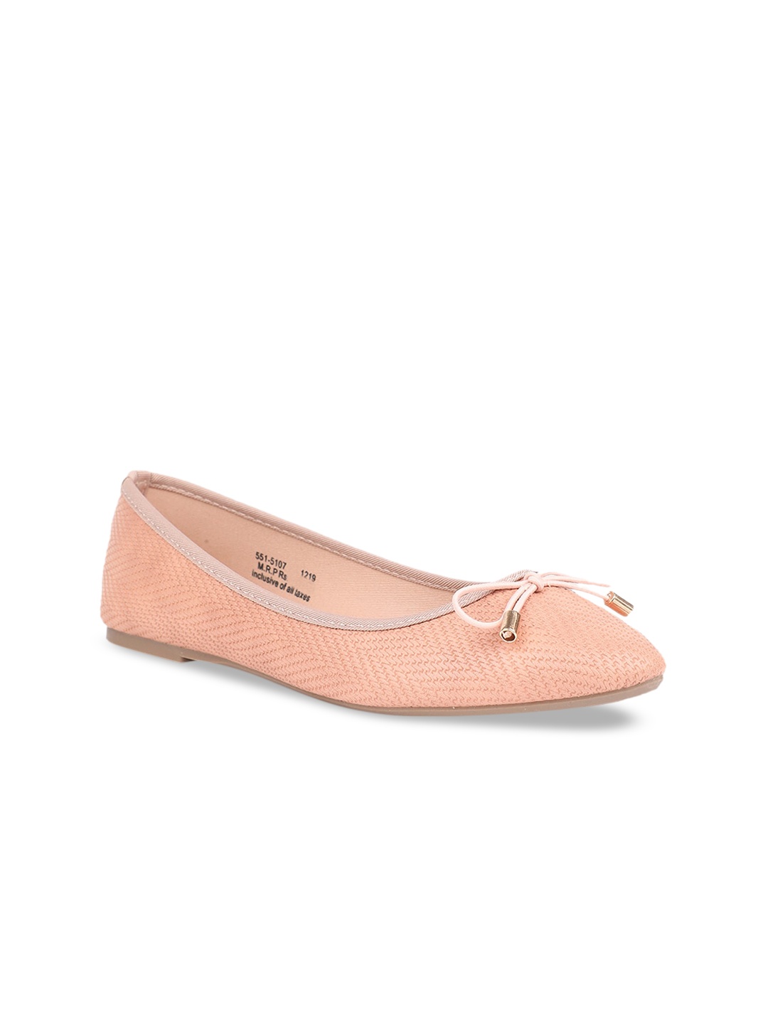 Bata Women Peach-Coloured Solid PU Ballerinas