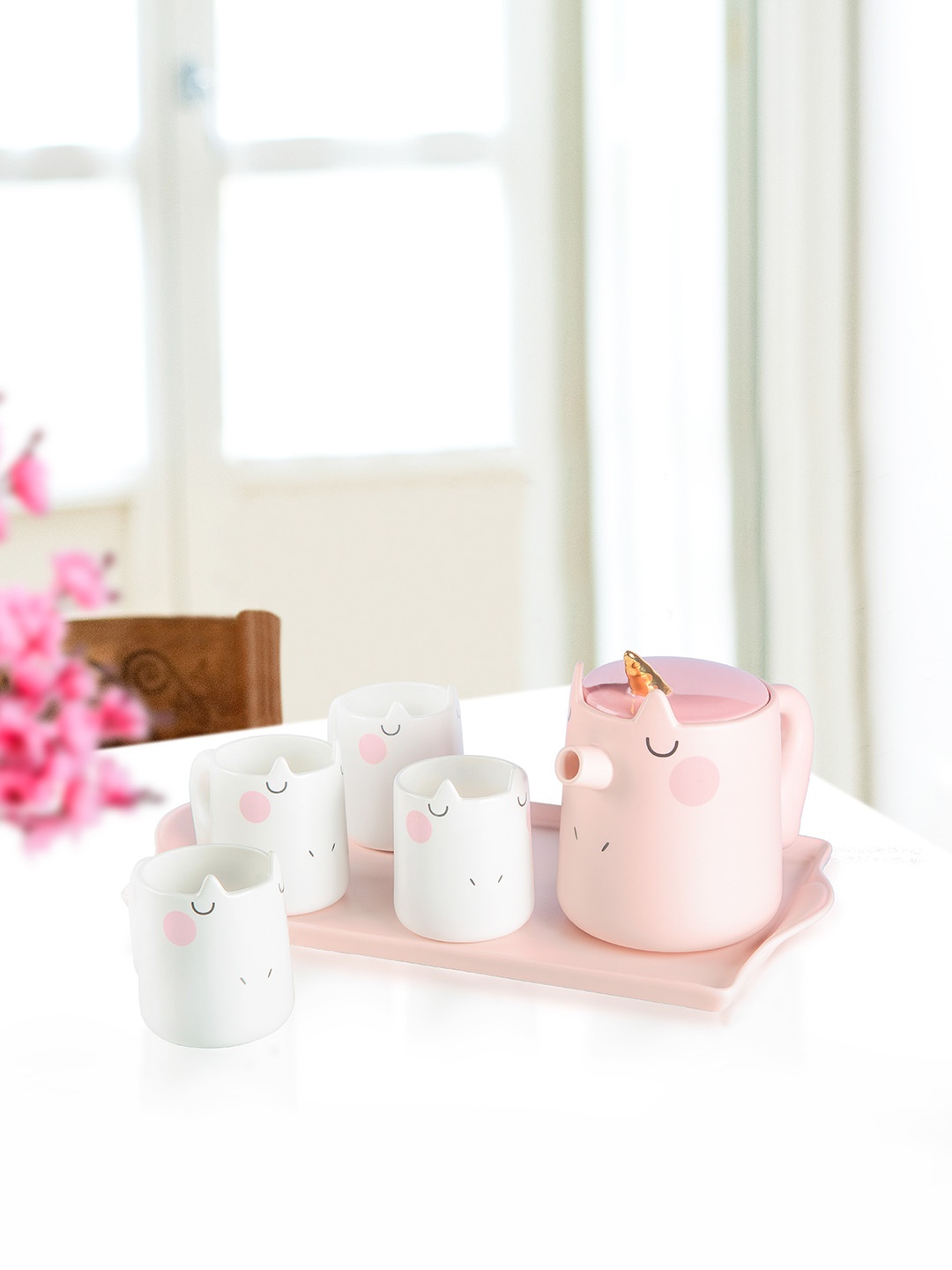 Unicorn Teapot Set - 6 Pc, Pink