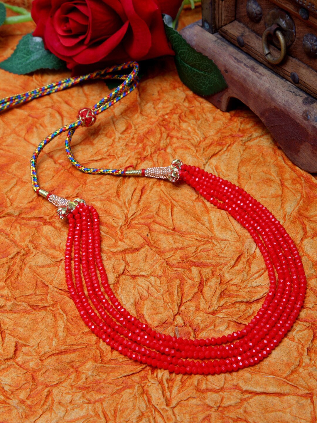 Moedbuille Gold-Plated & Red Crystals Studded Tribal Temple Design Handcrafted Necklace
Moedbuille Gold-Plated & Red Crystals Studded Tribal Temple Design Handcrafted Necklace