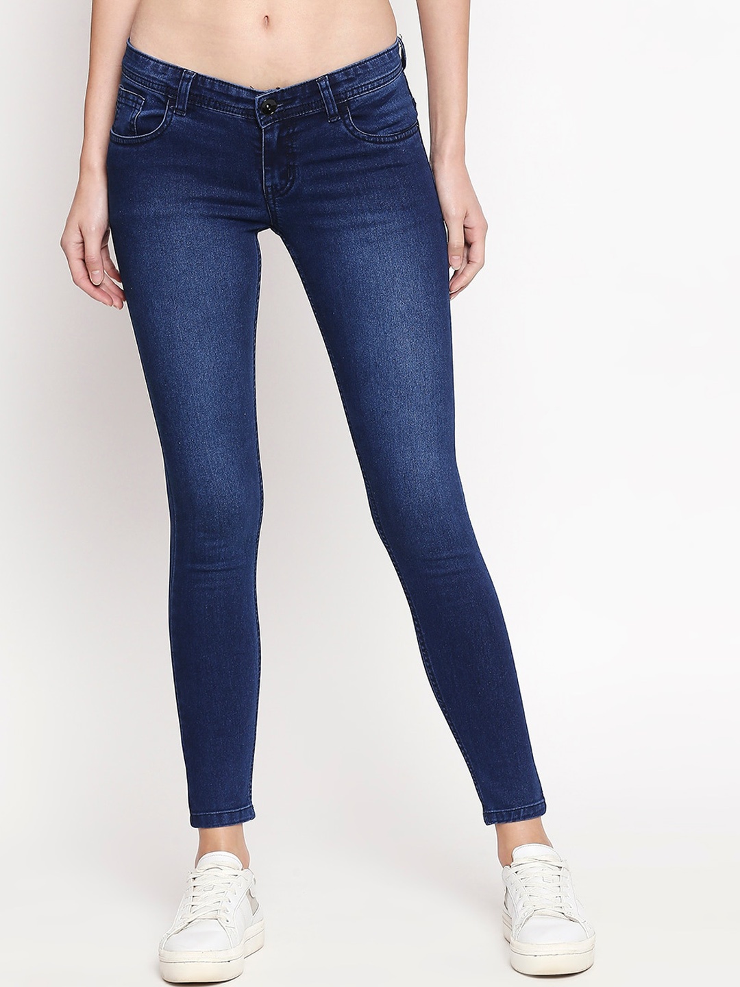 High Star Women Blue Slim Fit Mid-Rise Clean Look Stretchable Jeans