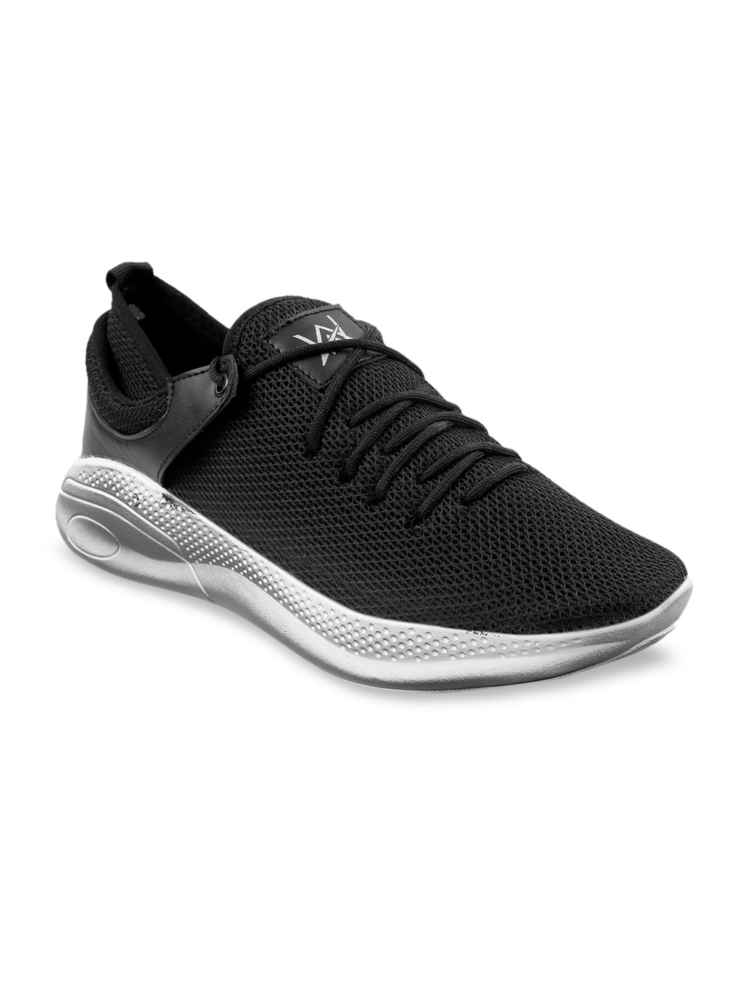 Woakers Men Black Mesh Running Shoes