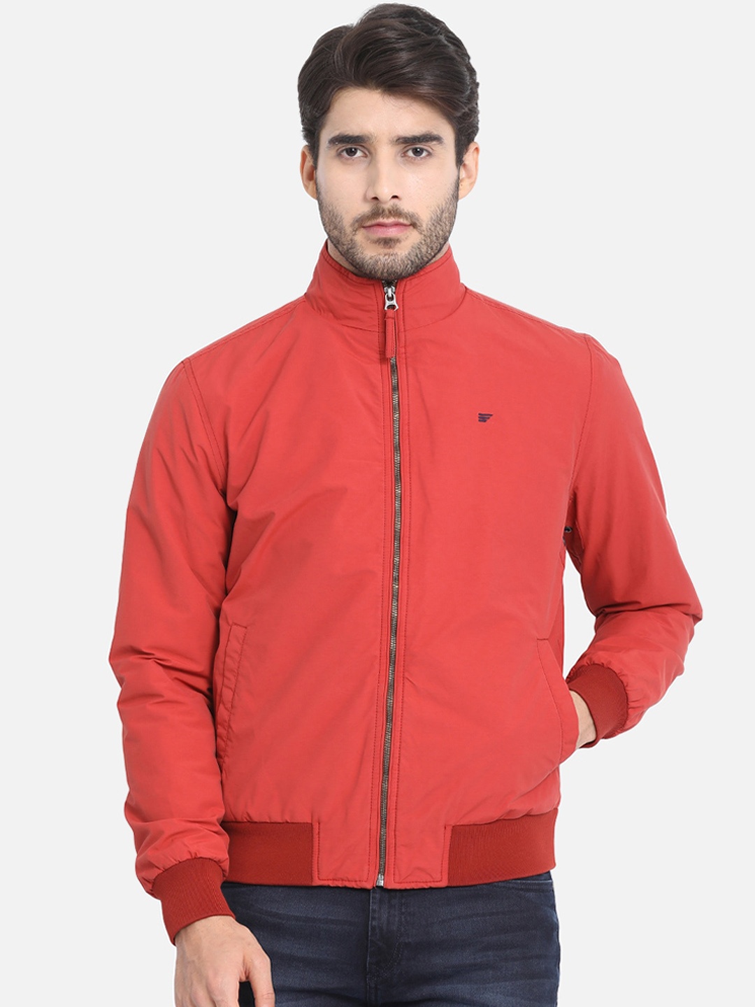 t-base Men Red Solid Lightweight Bomber
