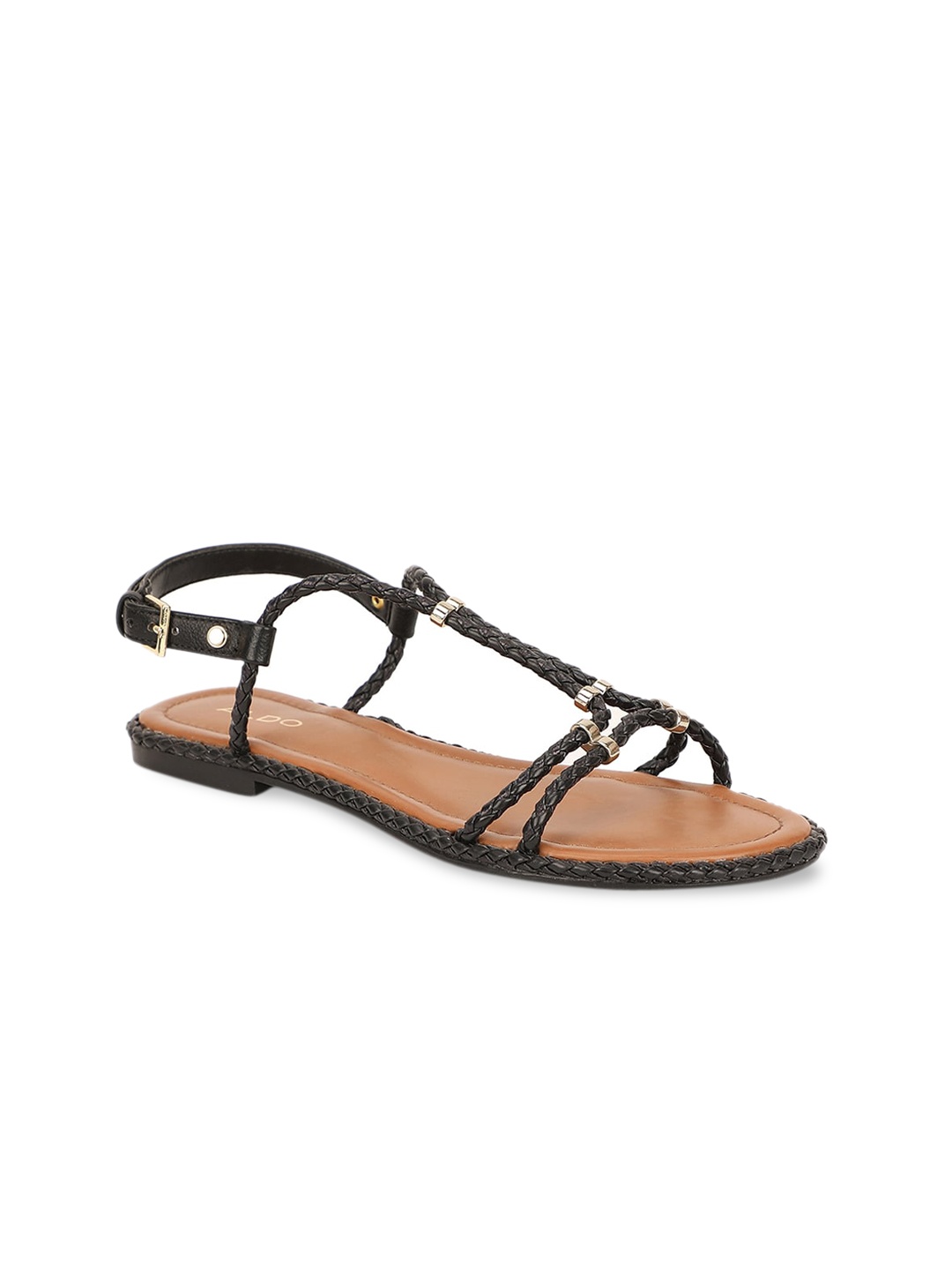 ALDO Women Black Solid Open Toe Flats