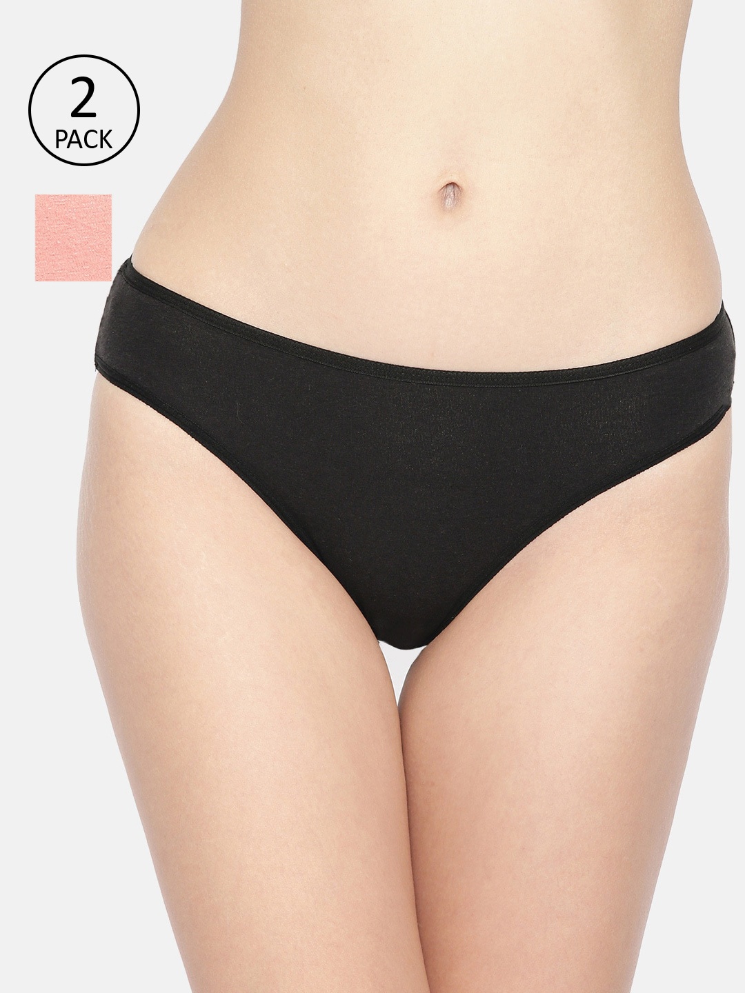 Inner Sense Women Pack Of 2 Black & Pink Solid Antimicrobial Bikini Sustainable Briefs IMPC004
Inner Sense Women Pack Of 2 Black & Pink Solid Antimicrobial Bikini Sustainable Briefs IMPC004