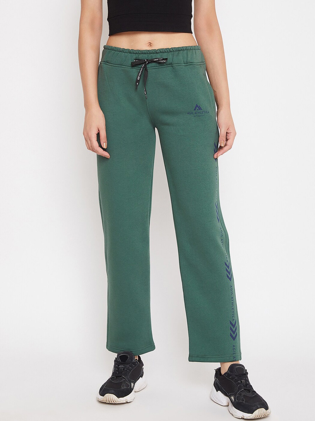 AGIL ATHLETICA Women Green Motion Lite Slim-Fit Track Pants