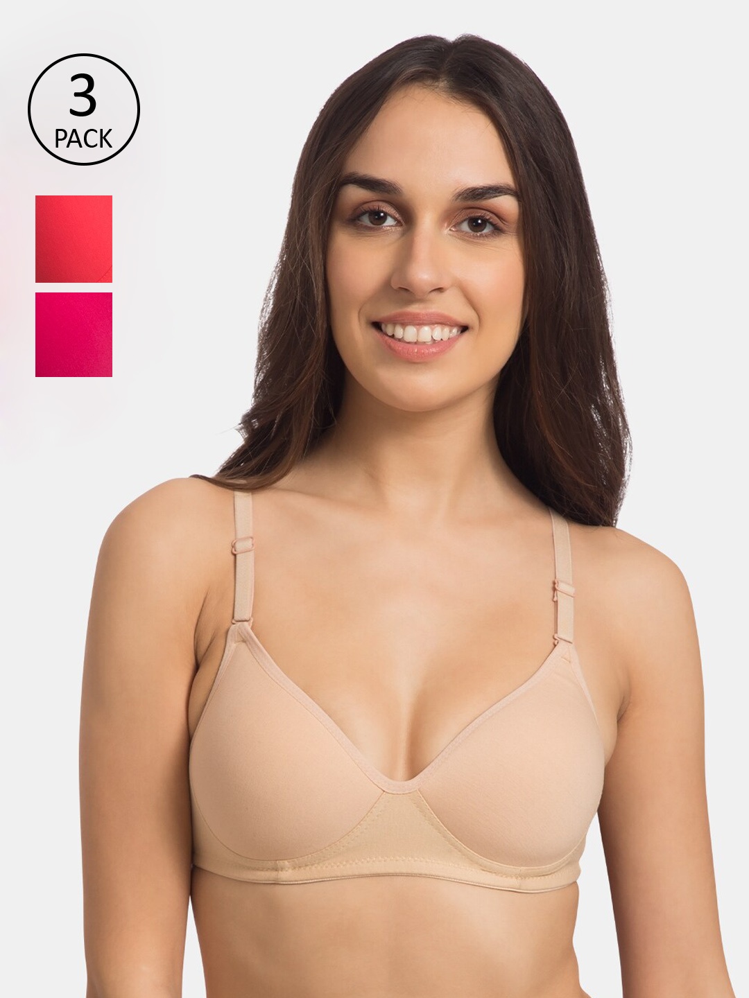 Tweens Pack Of 3 Solid Non-Wired Lightly Padded T-shirt Bras TW-1100-SK-CRL-DPK, Beige
Tweens Pack Of 3 Solid Non-Wired Lightly Padded T-shirt Bras TW-1100-SK-CRL-DPK, Beige
