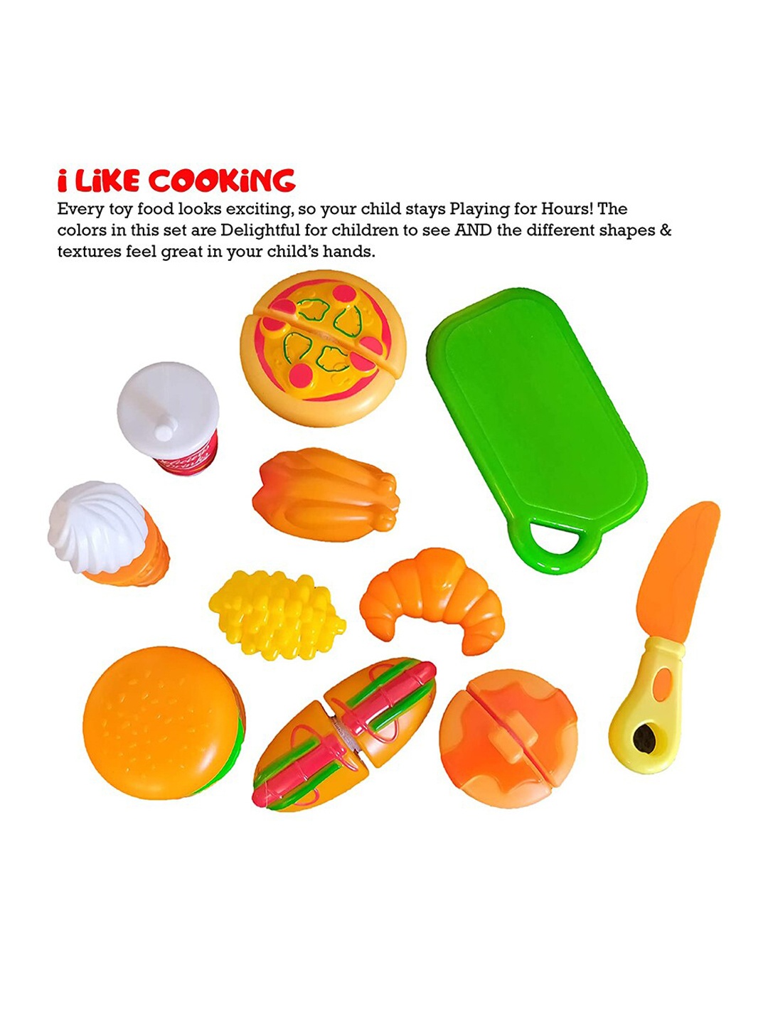 Wembley Toys Kids Multicoloured 18 Pieces DIY Fast Food Kitchen Set, Multi