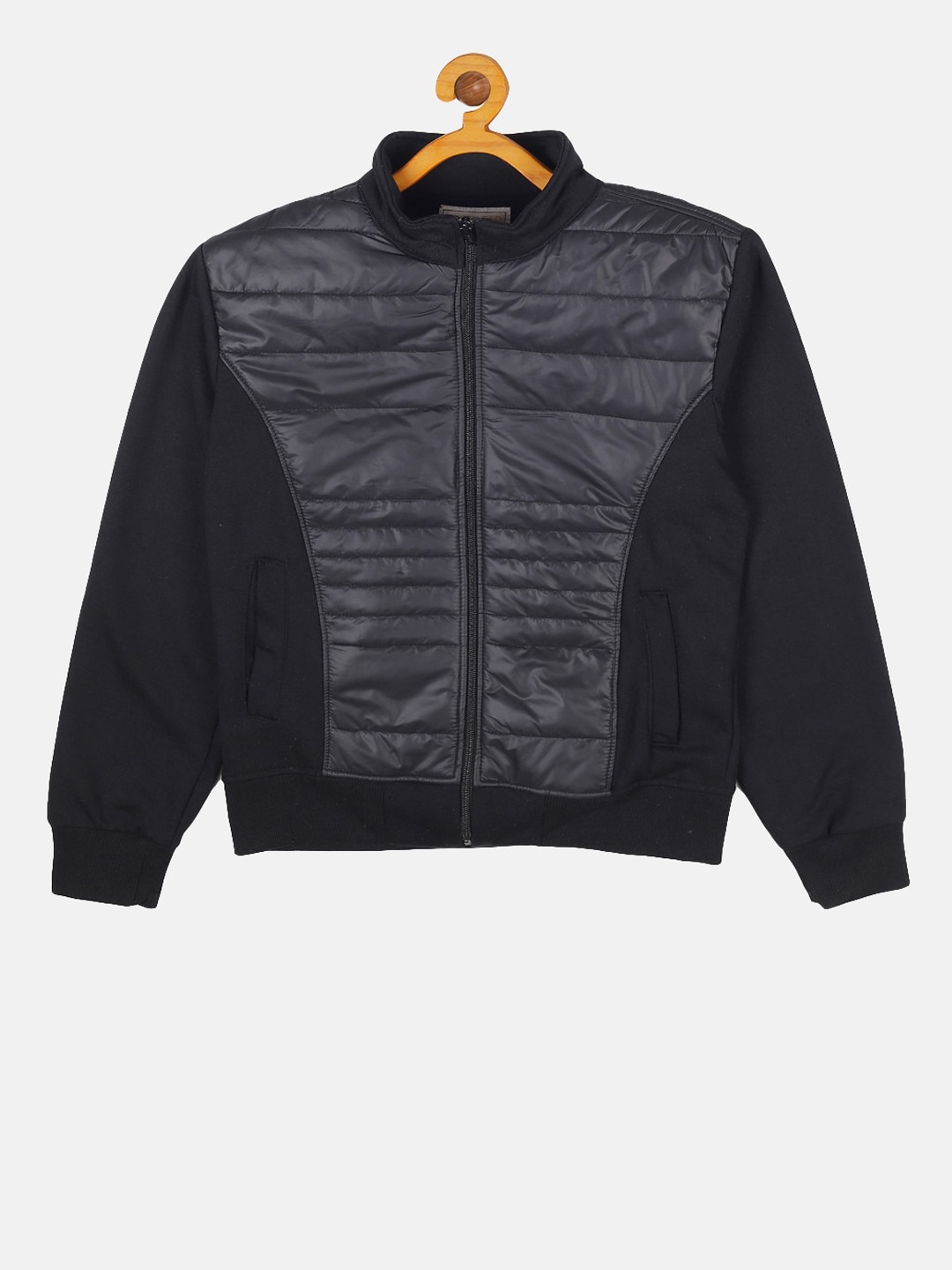 Instafab Boys Black Solid Windcheater Bomber