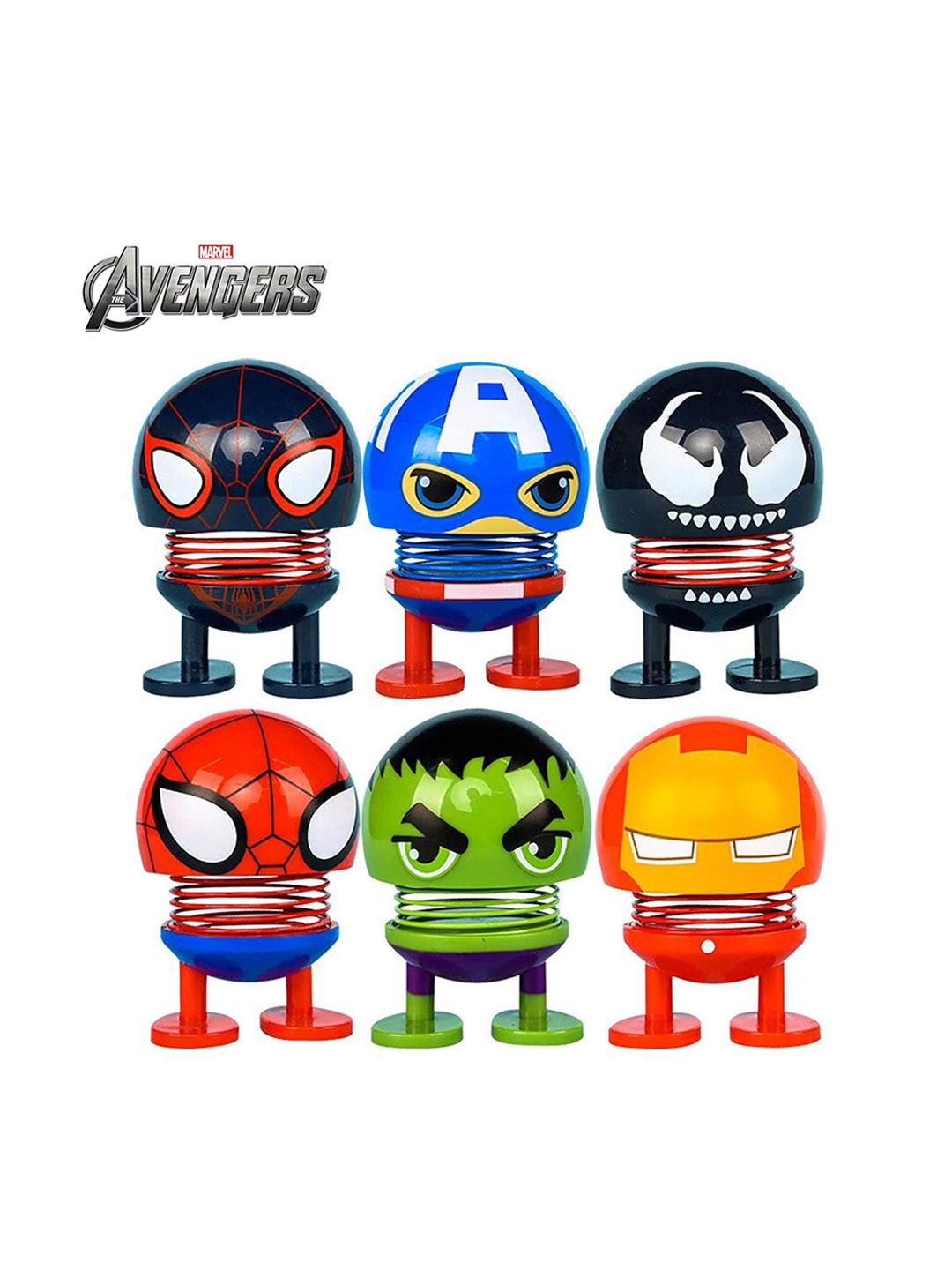 Wembley Toys Kids Set Of 6 Assorted Spring Marvel Avengers Car Ornament Interior Dashboard Decor Bounce Doll, Multi
Wembley Toys Kids Set Of 6 Assorted Spring Marvel Avengers Car Ornament Interior Dashboard Decor Bounce Doll, Multi