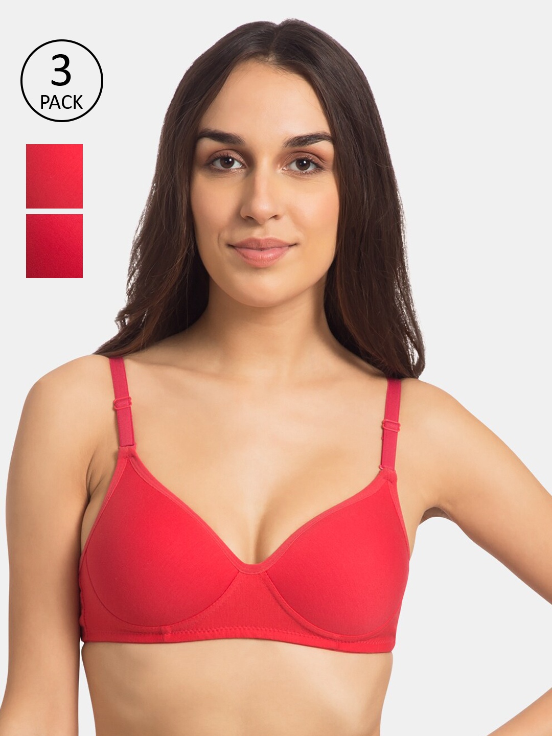 Tweens Set Of 3 Solid Non-Wired Lightly Padded Everyday Bra TW-1100-CRL-DPK-RD-30B, Coral
Tweens Set Of 3 Solid Non-Wired Lightly Padded Everyday Bra TW-1100-CRL-DPK-RD-30B, Coral