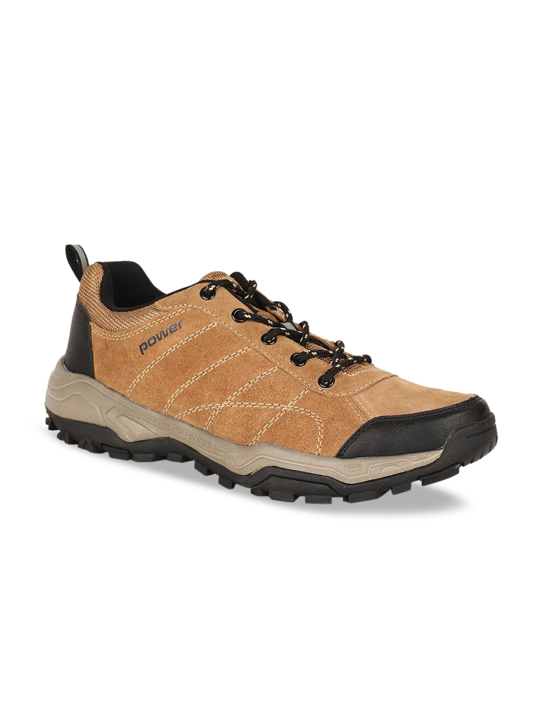 Power Men Brown & Black Colourblocked Sneakers