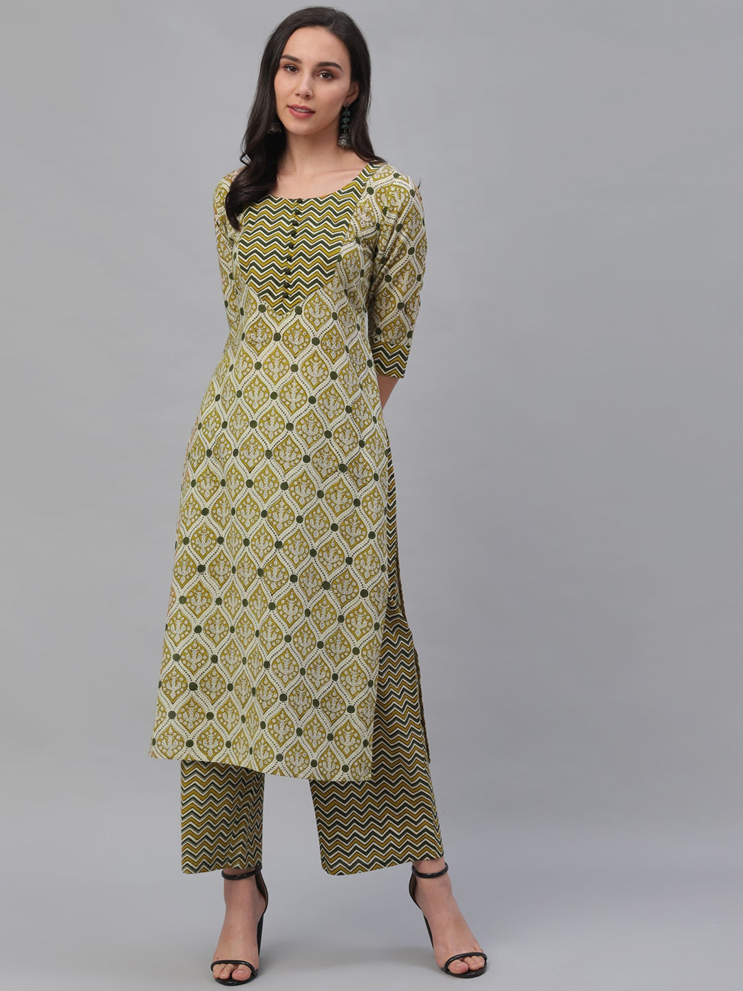 GERUA Women Multicoloured Ethnic Motifs Printed Pleated Pure Cotton Kurta with Trousers, Multi
GERUA Women Multicoloured Ethnic Motifs Printed Pleated Pure Cotton Kurta with Trousers, Multi