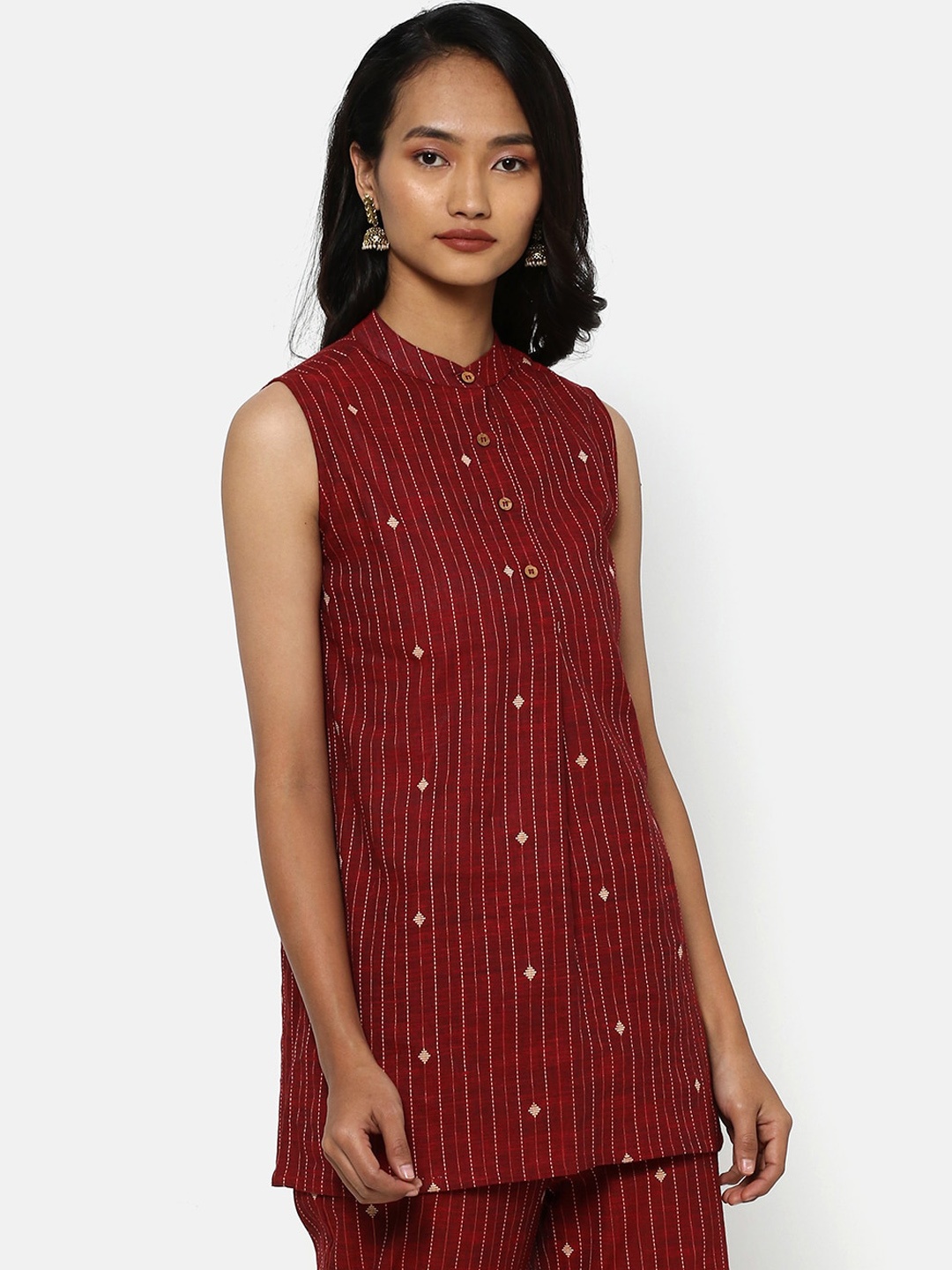 Saaki Maroon Printed Tunic