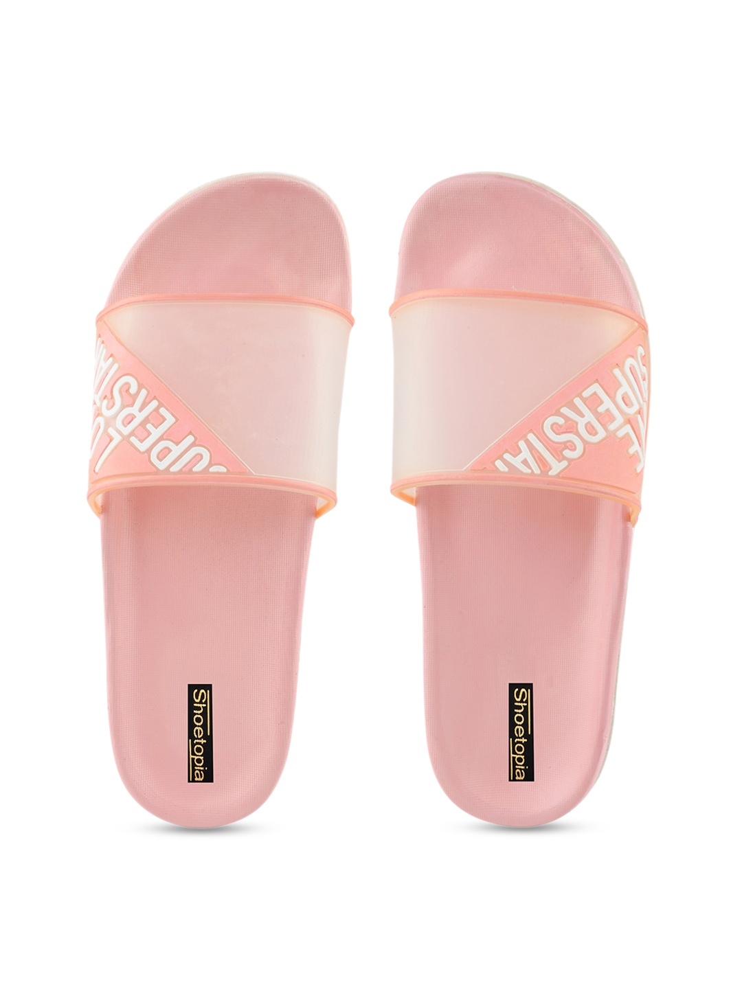 Shoetopia Women Pink Printed Sliders