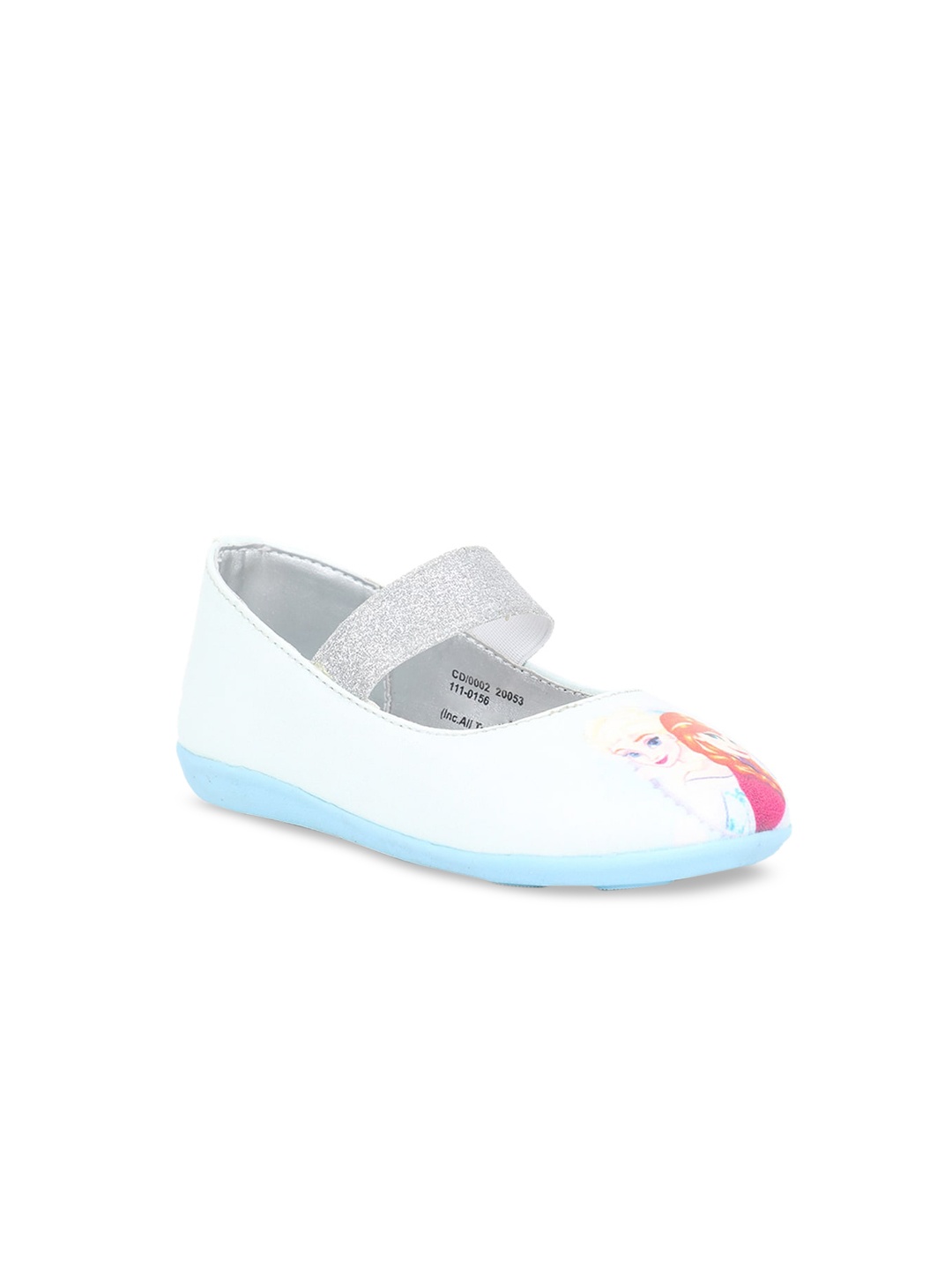 Disney Girls White & Blue Frozen Print Ballerinas