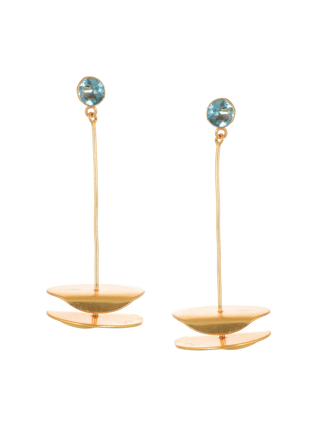 INDYA Gold-Plated Quirky Drop Earrings