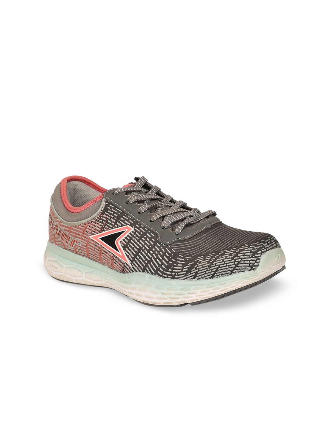 Power Women Grey Textile Running Shoes