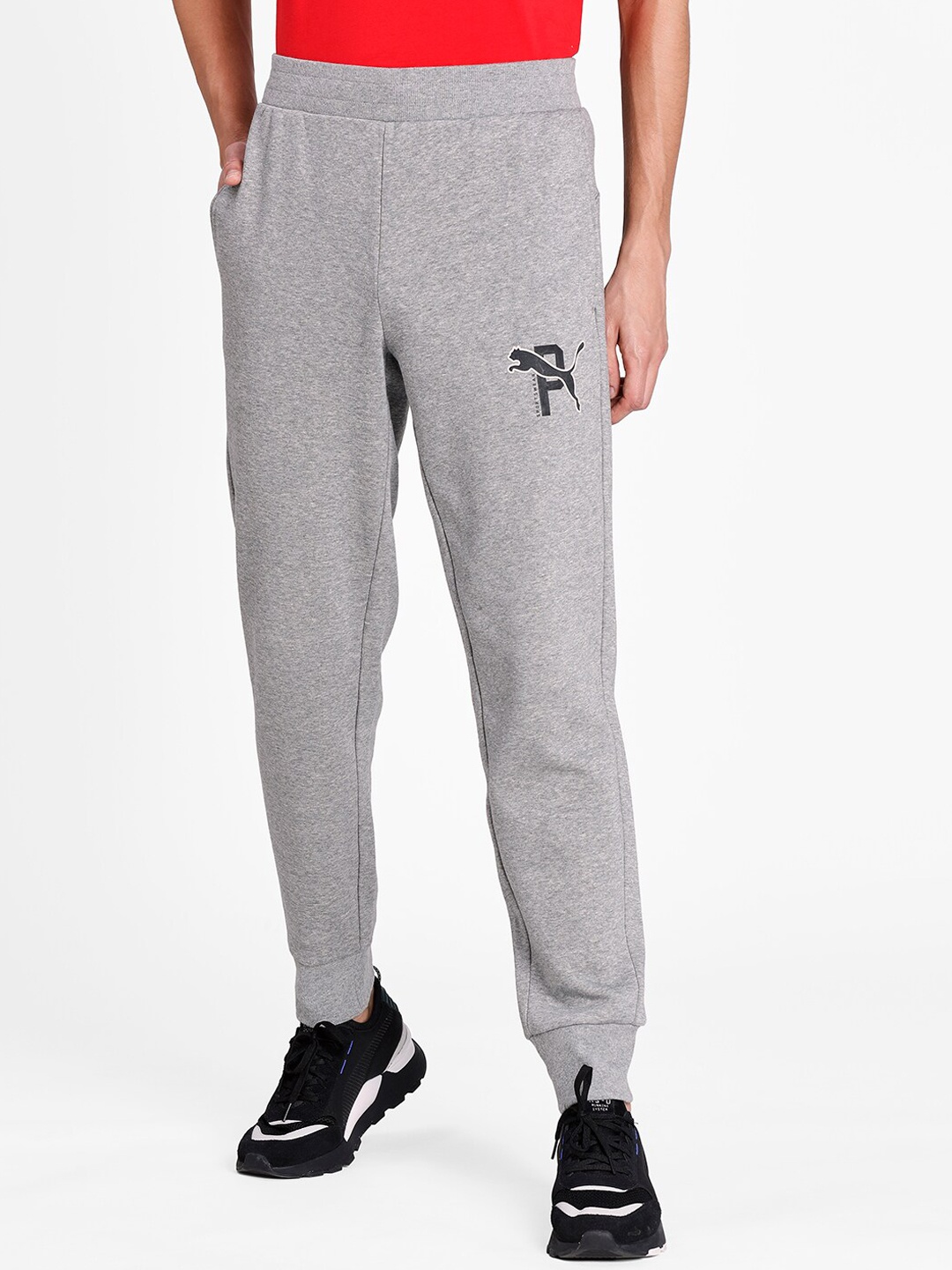Puma Men Grey Solid ATHLETICS Joggers