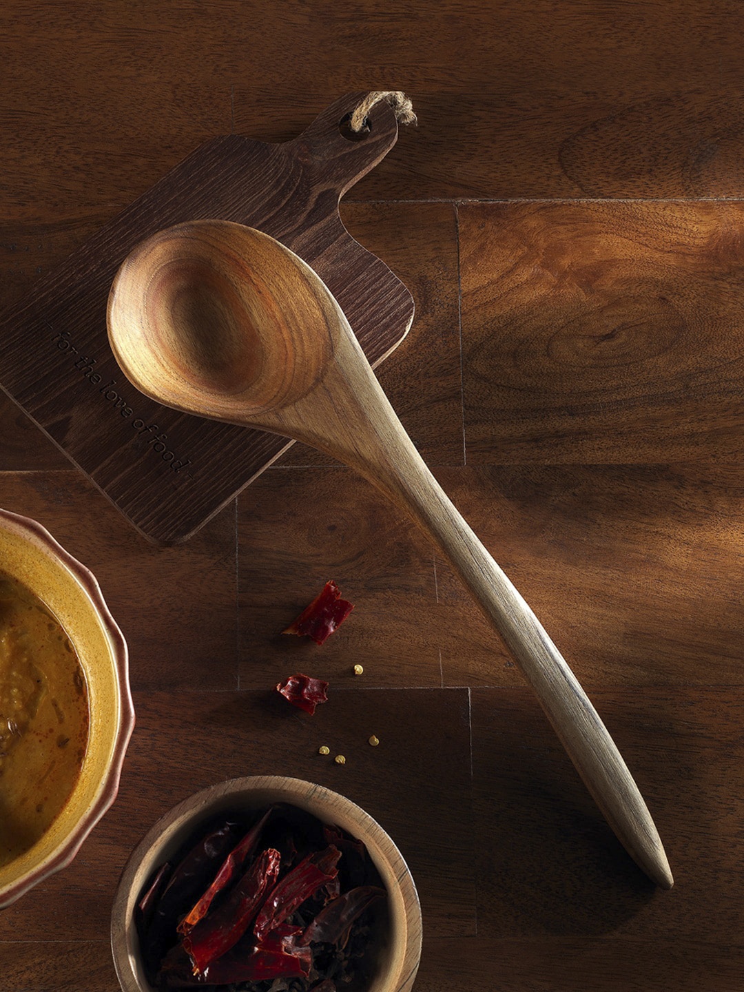 ellementry Brown Teak Wood Ladle