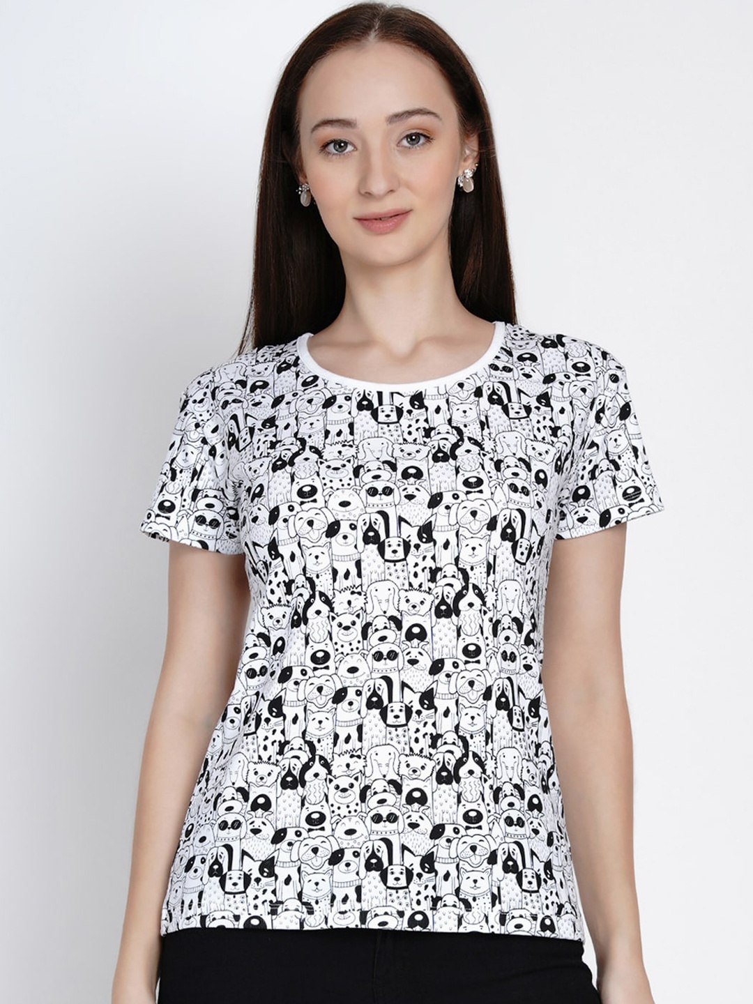 berrytree Women White & Black Slim Fit Printed Organic Cotton Round Neck Sustainable T-shirt
berrytree Women White & Black Slim Fit Printed Organic Cotton Round Neck Sustainable T-shirt