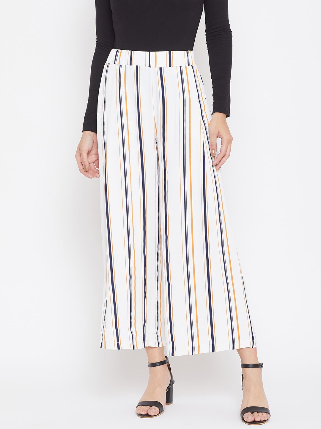 Crimsoune Club Women White & Blue Relaxed Regular Fit Striped Parallel Trousers
Crimsoune Club Women White & Blue Relaxed Regular Fit Striped Parallel Trousers
