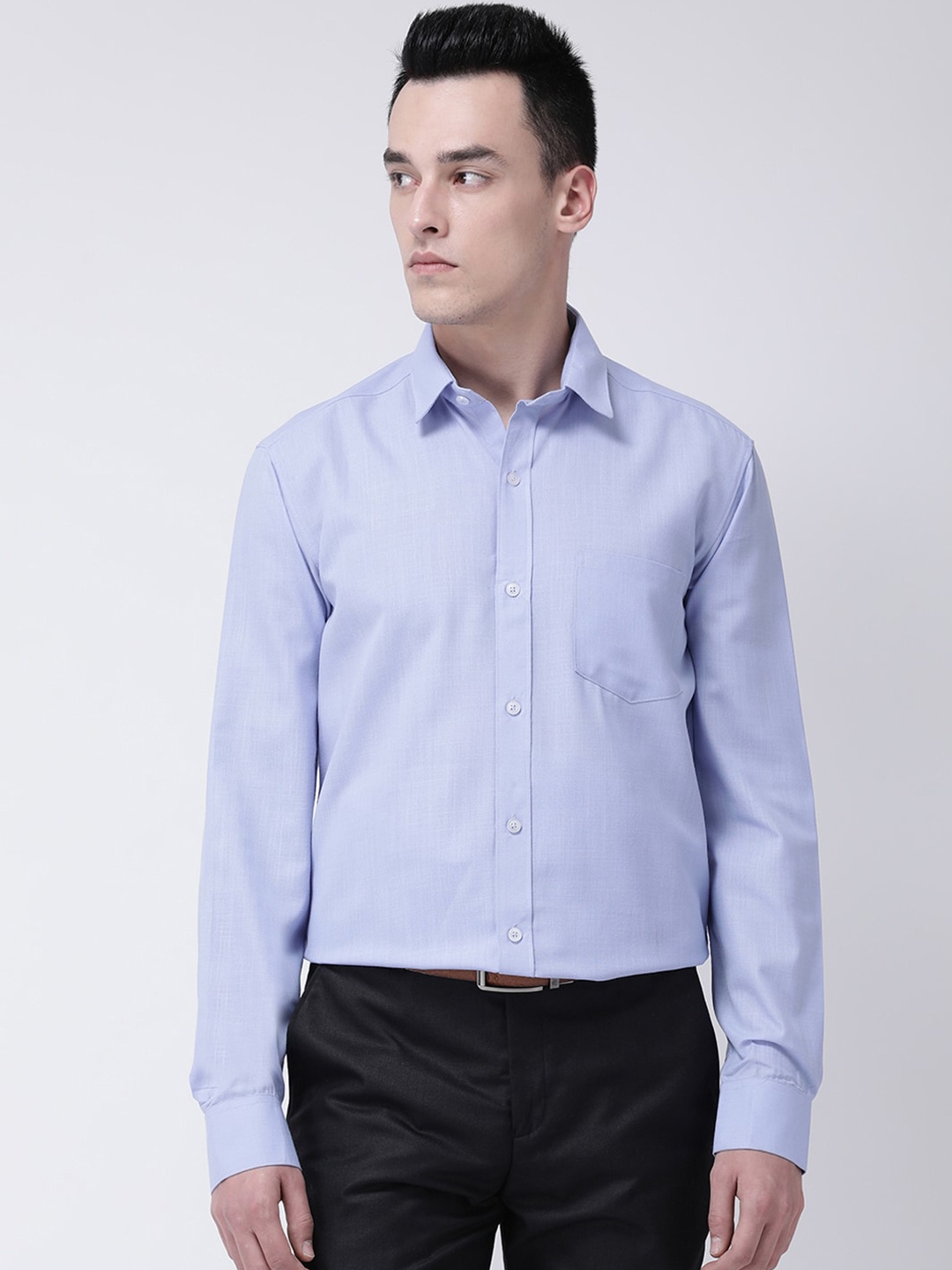 GRACIT Men Blue Smart Slim Fit Solid Formal Shirt