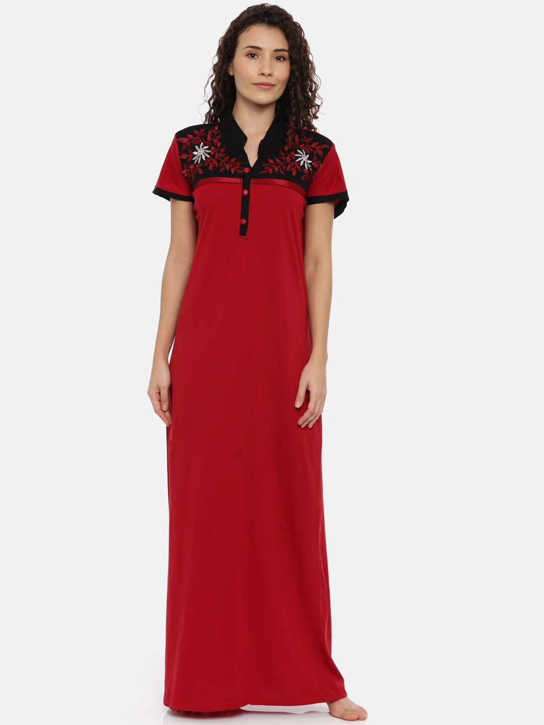 Bailey sells Maroon & Black Embroidered Nightdress