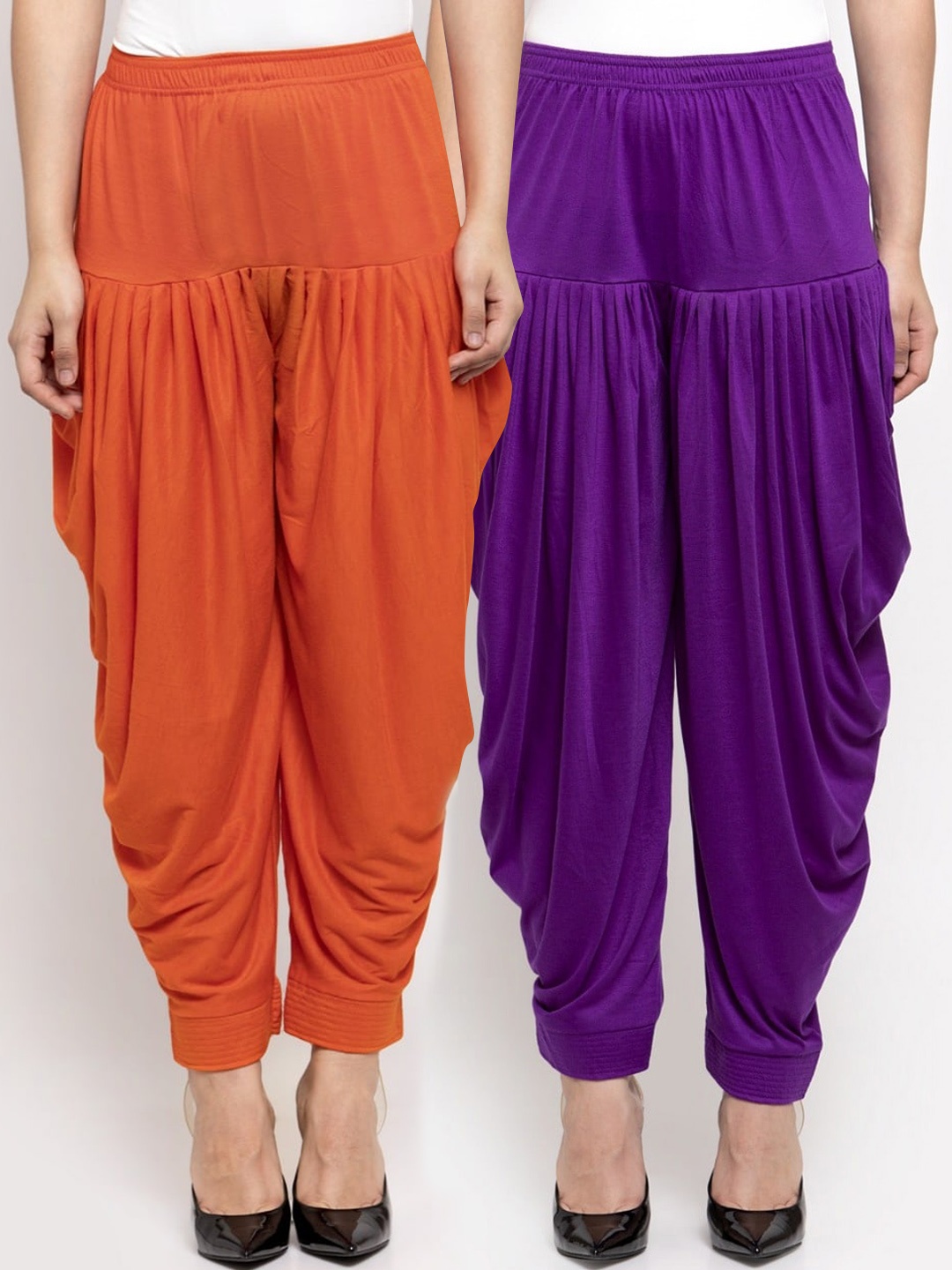 GRACIT Women Pack Of 2 Solid Salwars, Orange
