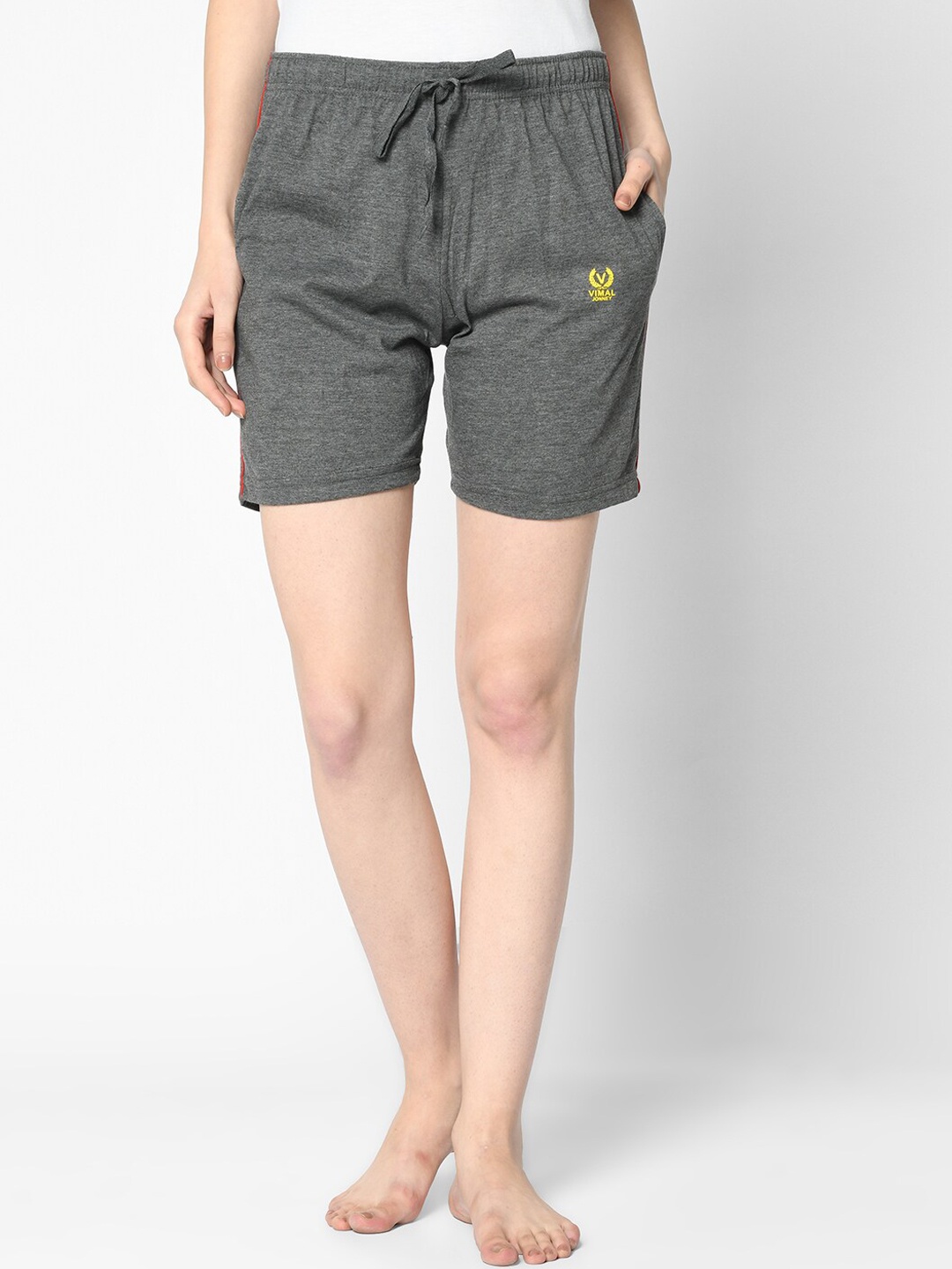 VIMAL JONNEY Women Grey Solid Lounge Shorts