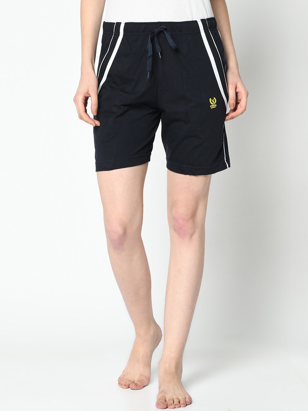 VIMAL JONNEY Women Blue Solid Lounge Shorts