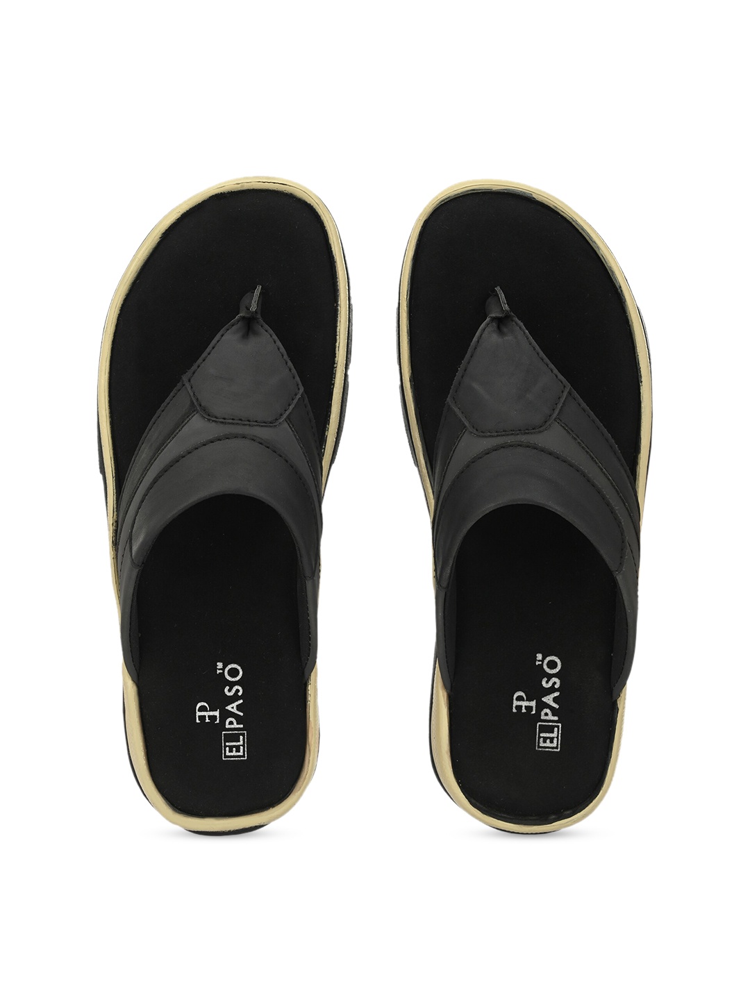 El Paso Men Black Comfort Sandals