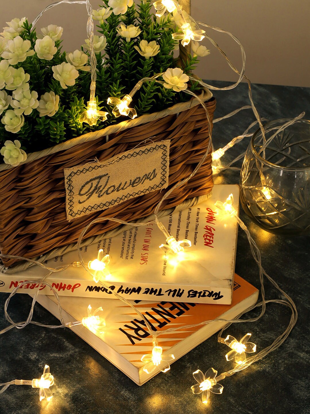TIED RIBBONS Gold-Toned Solid Quirky Outdoor String Lights