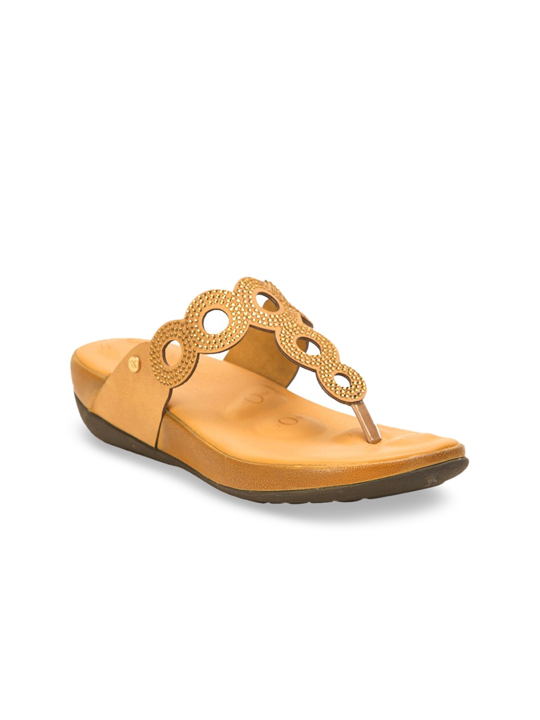 VON WELLX GERMANY Beige PU Comfort Sandals with Laser Cuts
