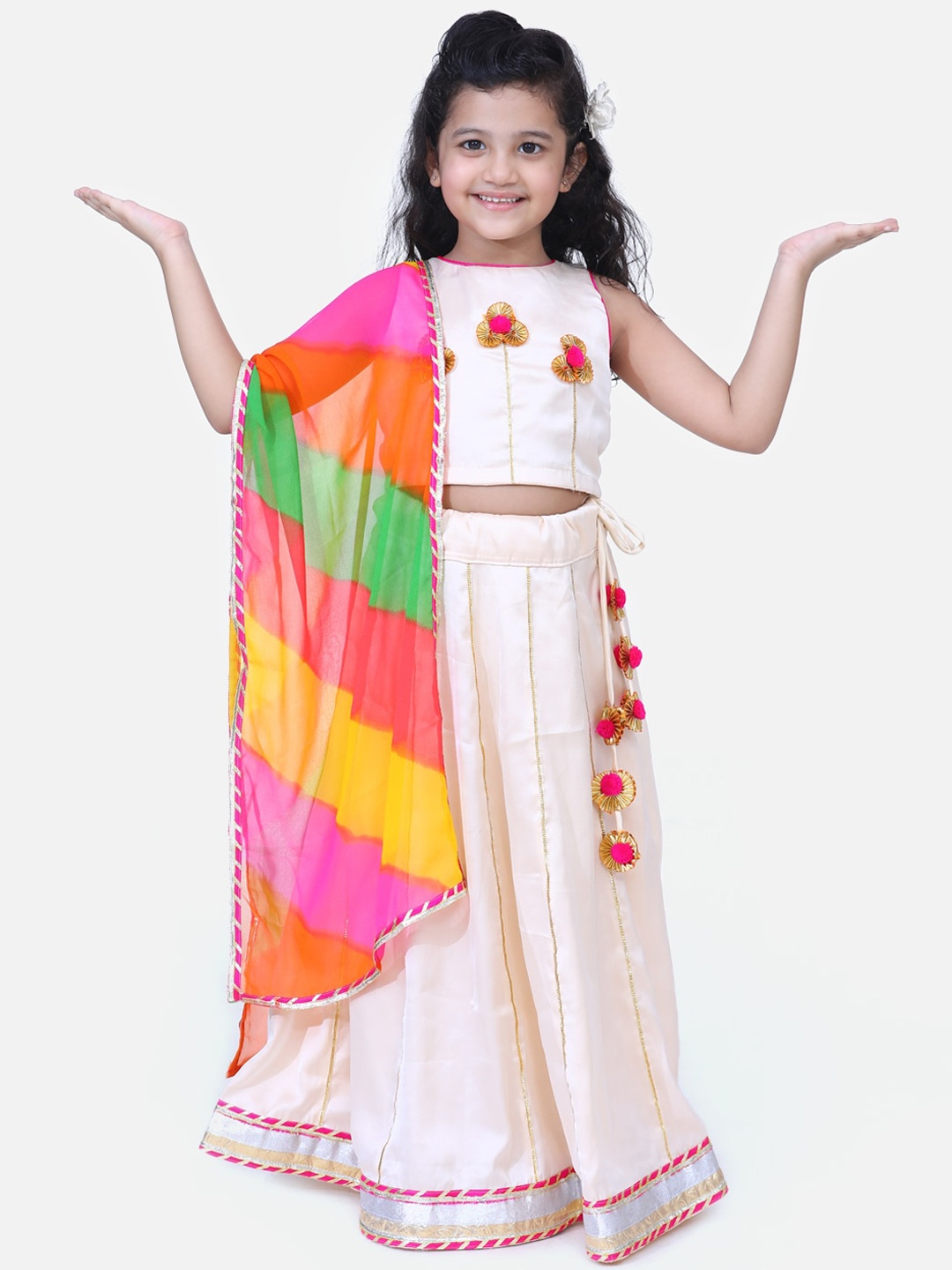Fairies Forever Cream-Coloured Ready to Wear Floral Embroidered Lehenga Choli