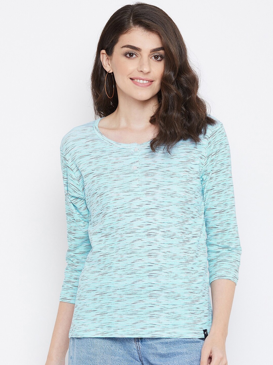NEVA Women Blue Self Design Top