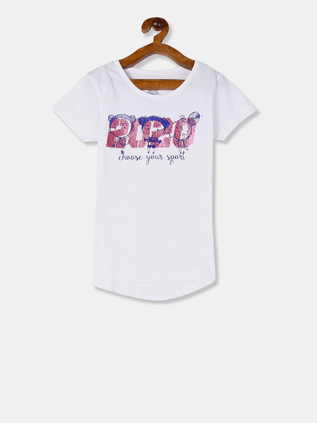 Cherokee Girls White Printed Round Neck T-shirt