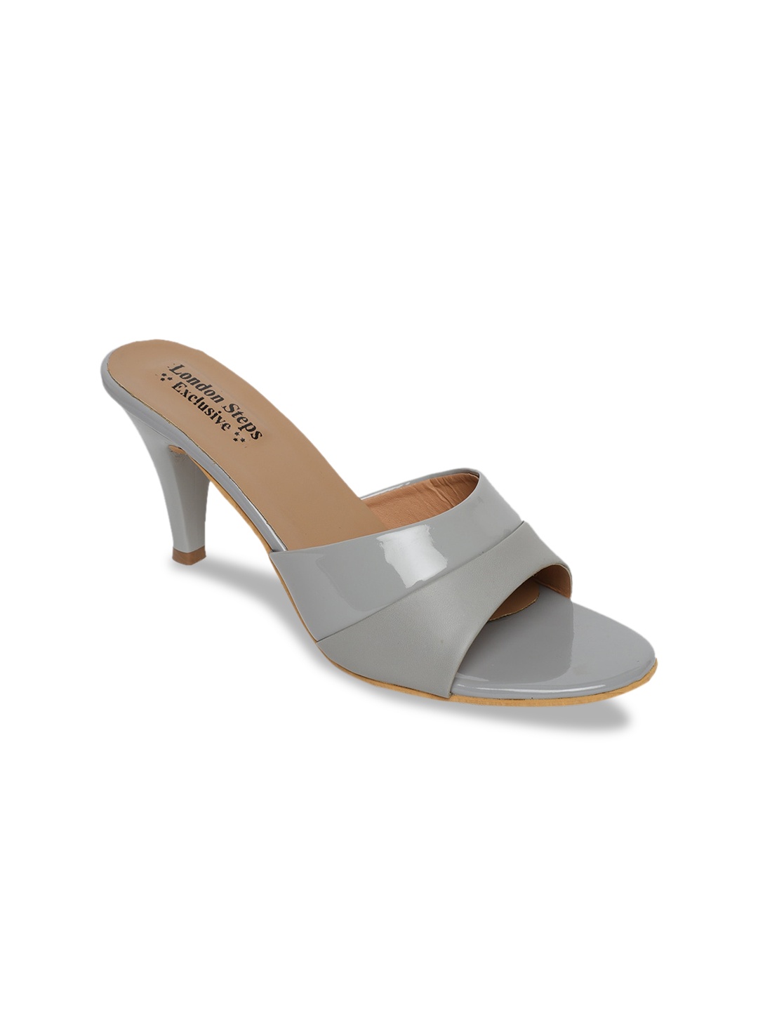 LONDON STEPS Women Grey Solid Slim Heels
