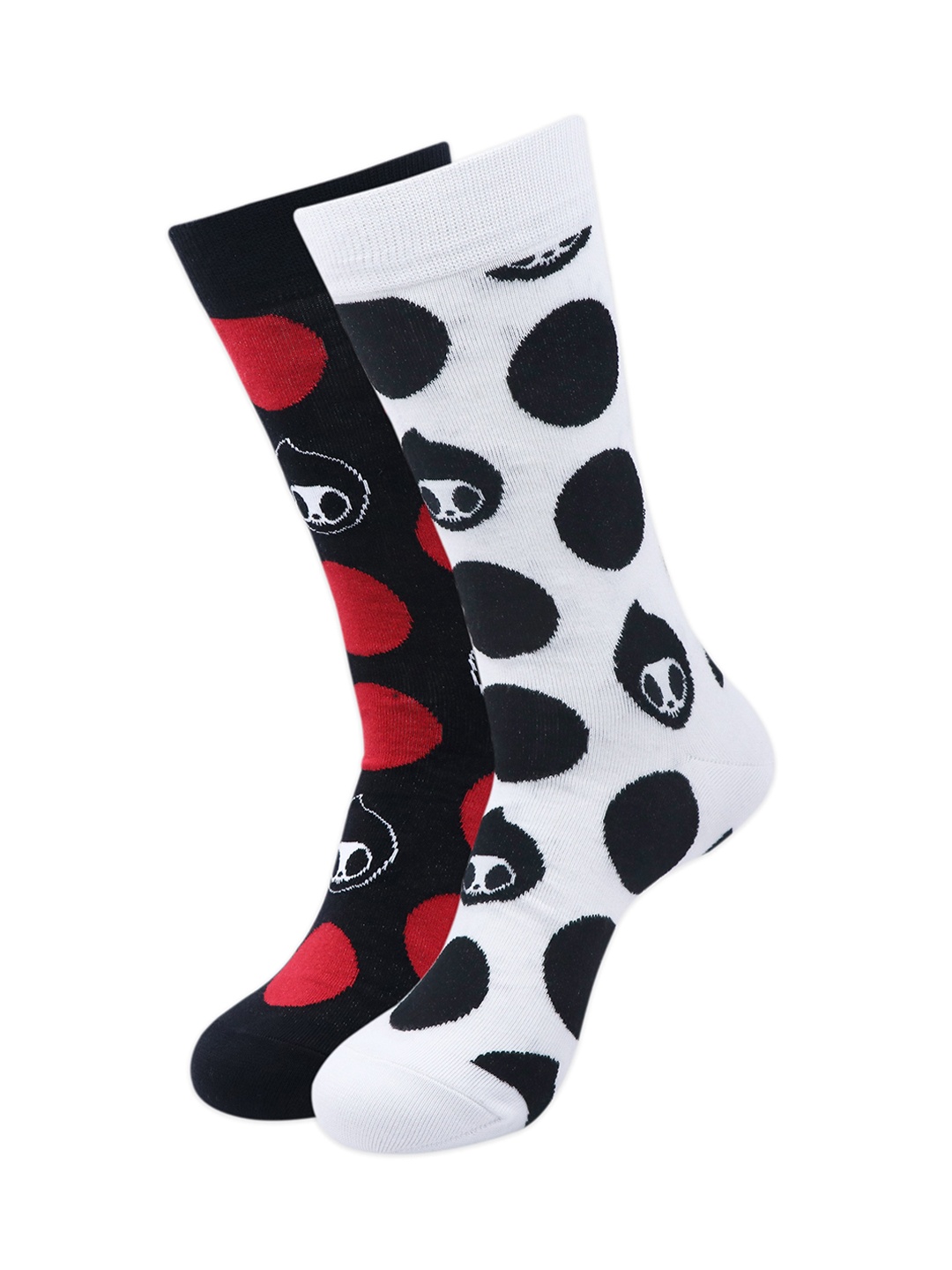 Balenzia x Tokidoki Men Pack of 2 Patterned Adios Calf-Length Socks, Black