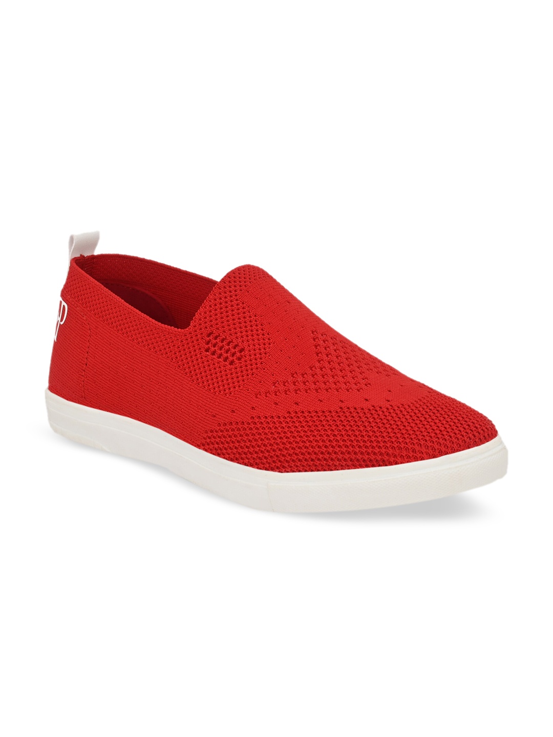 El Paso Men Red Perforations Slip-On Sneakers